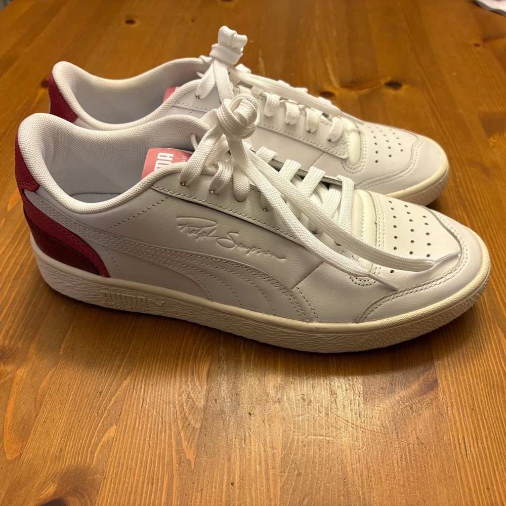 Puma Ralph Sampson Low board shoes sneakers in white, red and pink size 8 (US)